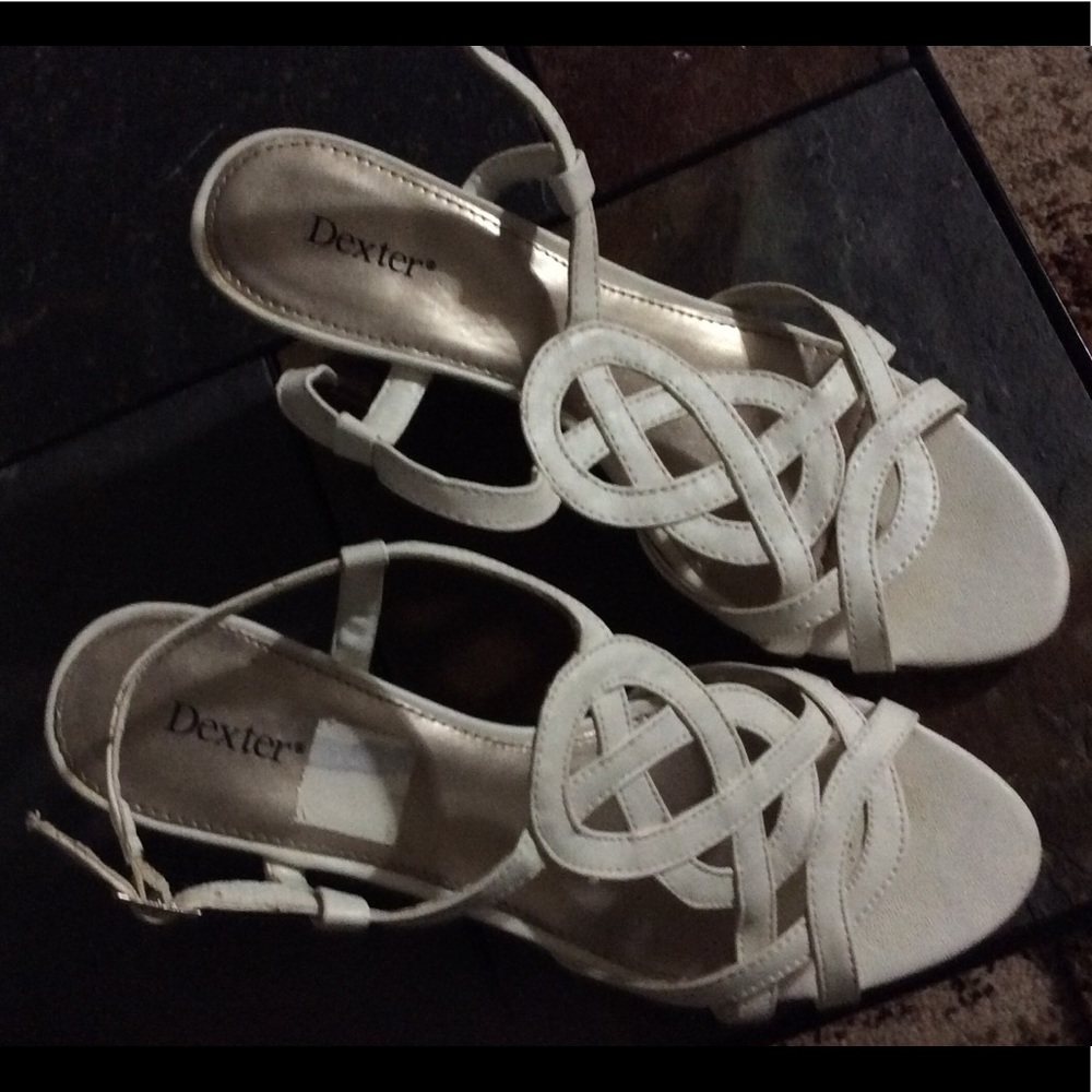 Dexter White Wedge Heels